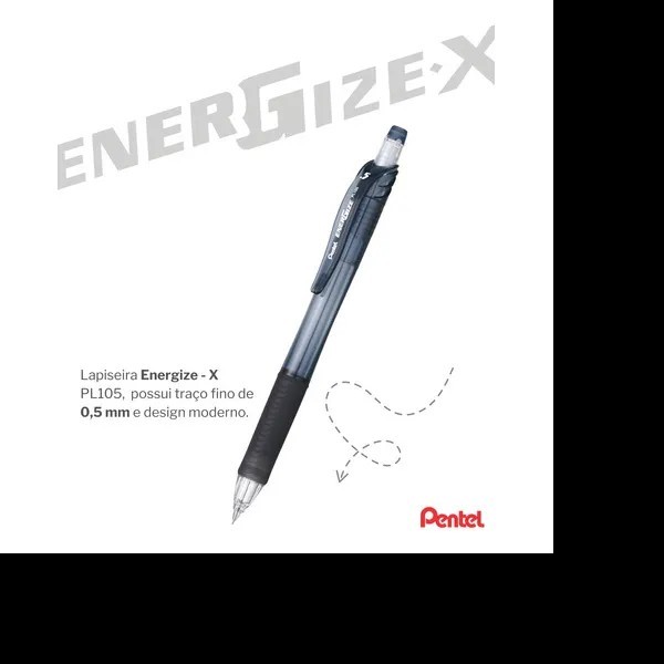 LAPICERO 0.5MM ENERGIZE-X PENTEL PL105S GRIP A.CL PZA